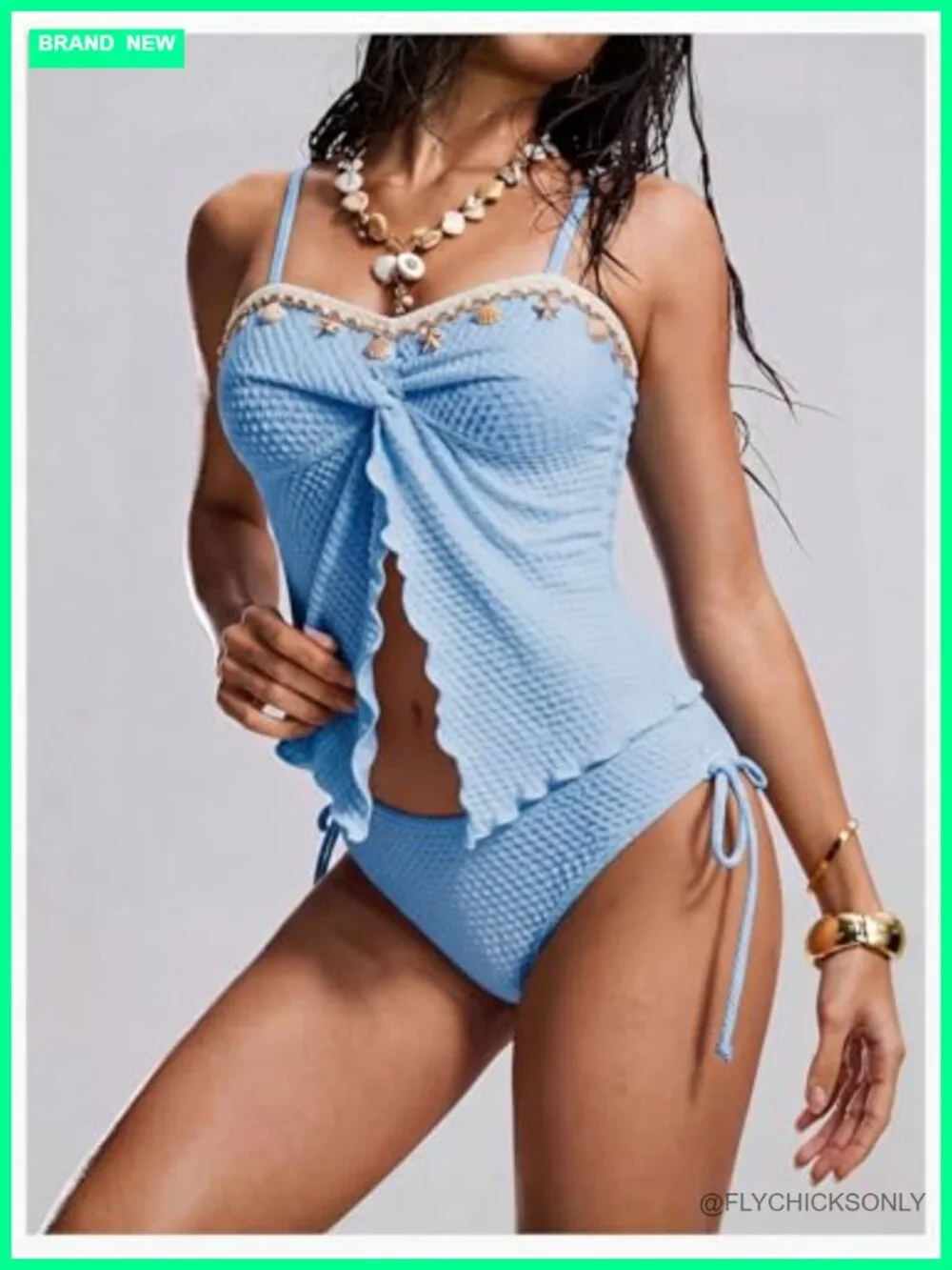 Animal Print Tankini Set with Twist Front and Removable Pads
